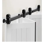 Zekoo - 80IN Bi Folding Barn Door Hardware With J Shape Hangers, Complete!. Fixed Price $40.00.