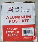 Aria Railing Deck Post Kit Aluminum Black Powder Coated 3" X 42". Fixed Price $50.00.