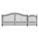Aleko Prague Style Garden Steel Dual Driveway Gate 14' And Pedestrian. Fixed Price $2999.00.