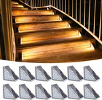 12 Pack Solar Outdoor Stair Lights, Waterproof Led Step Warm White. Fixed Price $98.99.