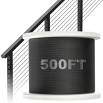 Blika 500FT 1/8" Black Stainless Steel Cable, T316 Marine Grade. Fixed Price $169.47.