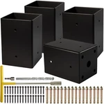 Pcs 4X4 Post Anchor Base With Bottom Drainage Hole Concealed Bolts Black Pow. Fixed Price $46.95.