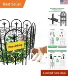 Amagabeli 8 Panels 32INH 10FTL Decorative Garden Fence No Dig Rustproof Metal.... Fixed Price $57.59.
