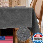 Waiter Tree Table Cloth Rectangle Cover 47X63 Inches Faux Linen Wrinkle Fr. Fixed Price $38.86.