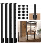 Gyykzz 4 Pack Side Mount Level Drilled Cable Railing Post 36"X2"X2". Fixed Price $179.99.