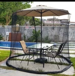 9 Ft Mosquito New Bug Screen Summer Netting W/ Bottom Weighted Patio Umbrellas. Fixed Price $25.00.