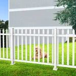 24'' - 36'' Vinyl Picket Fence White Pvc Panel W/ Pole Outdoor Yard Garden Decor. Fixed Price $54.99.