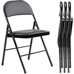 Folding Chair Set - Pu Leather With Cusion, Backrest For Indoor Outdoor. Fixed Price $39.94.