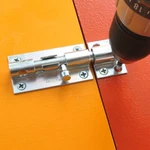 4-IN. Lockable Barrel Bolt Exterior Door Latch, Zinc Plated, National Hardware. Fixed Price $10.00.