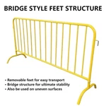 Interlocking Steel Barricade Galvanized Metal Crowd Control Fence + Bridge Feet. Fixed Price $66.99.