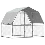 Chicken Cage With Roof And Hen Coop Outdoor Silver Galvanized Steel Vidaxl. Fixed Price $290.99.