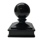 2.5" Decorex Hardware Aluminium Ball Top Cap For Metal Posts - Black. Fixed Price $15.99.