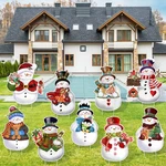9 Pcs Christmas Yard Signs With Stakes Snowman Winter O.... Fixed Price $13.76.