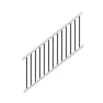 Veranda Stair Rail Kit Black Metal Balusters White Poly Composite Ft. X 36 In.. Fixed Price $136.85.