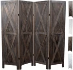 Premium Home 4-PANEL Room Divider Rustic Brown Barn Door, X Pattern Folding.... Fixed Price $272.38.