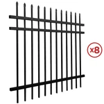 Aleko Garden 8 Panels Brussels Style Steel Fence Kit 64 Ft Black Straight Top. Fixed Price $2899.00.