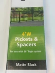 Peak Aluminum Railing Pickets & Spacers 4'W Matte Black For 36" System, 36201. Fixed Price $52.10.