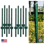 Green Metal Fence Post 3FT Pack Of 10 For 24 Inch Garden Wire U-channel. Fixed Price $70.24.