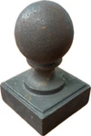 X 2" Ball Fence Finial Square Cast Iron Topper Caps For Posts. Fixed Price $5.00.