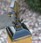 Finial Fence Cap For 4X4 Wood Post, French Fleur-de-lis Symbol. Fixed Price $31.95.