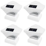 4 Pk Black / White X Solar Post Lights Outdoor Led Deck Cap Fence Lamp Vinyl. Fixed Price $28.95.