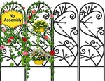 Amagabeli Pack 47X16IN Rustic Iron Arch Decoration Garden Trellis With Black. Fixed Price $101.77.