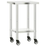 Kitchen Table With Wheels Workbench Food Prep Top Stainless Steel Vidaxl. Fixed Price $108.99.