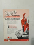 Vintage Shaver Hydraulic Post Driver Spec Sheet. Fixed Price $8.46.