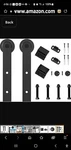 Zekoo Sliding Barn Door Hanger, Roller, Stopper, Floor. Fixed Price $30.00.