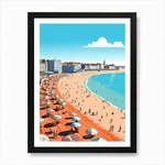 Brighton Beach, England, Flat Illus Framed Wall Art Poster Canvas Print Picture. Fixed Price $46.98.