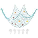 Decorative Fishing Net 40"X80" With Shell Sea Blue. Fixed Price $15.22.