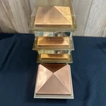 Set Of 4 Veranda Decorative Copper Pyramid Post Cap Cedar Composite Railing. Fixed Price $19.95.
