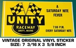 Unity Raceway - Vintage Original Vinyl Decal Sticker Maine Racing. Fixed Price $9.45.