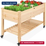 Best Choice Products Raised Garden Bed 48X24X32-INCH Mobile Elevated Wood Plante. Fixed Price $178.73.