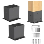 2 Pcs Base 4"X 6"POST BRACKETS(ACTURL3.6X5.6) Heavy Duty Black Metal. Fixed Price $41.63.