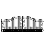 20FT Dual Swing Steel Driveway Gate - Gothic Top Spear Tip Ornamental Metal. Fixed Price $2099.00.