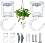 Onikk Ceiling Hooks For Hanging Plants (2 Pcs White), Heavy Duty Metal. Fixed Price $13.79.