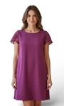 Liz Claiborne Plum Pink Shirt Dress Cap Sleeve Round Neck Size Small. Fixed Price $16.00.