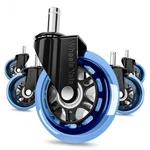 Blue Office Chair Wheels, Set 5, 3 Inch Heavy-duty Replacement Rubber. Fixed Price $32.62.