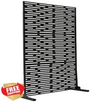 Oakland Living 6X4 Ft Black Metal Privacy Screen Room Divider Freestanding. Fixed Price $199.99.