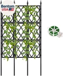5.25FT Garden Trellis For Climbing Plants Outdoor, Black Iron Pipe Support Fence. Fixed Price $61.57.