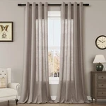 Aersas Light Tan 108 Inch Linen Curtains For Sliding Door Living Room Grommet. Fixed Price $81.57.