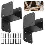 Zobgowe 2 Pcs Black Caps Tie Brackets, 4X4 Post Carbon Steel Bra.... Fixed Price $27.55.