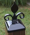 Cap For 6X6 Wood Fence Post, Decorative Twisted Spade With Scrolled Ends. Fixed Price $49.95.