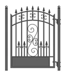 Aleko Venice Style Ornamental Garden Steel Pedestrian Gate 5'X4' Black. Fixed Price $1199.00.