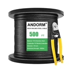 500FT 1/8" Deck Cable Railing Black T316 Stainless Steel Wire Rope Aircraft C.... Fixed Price $131.31.