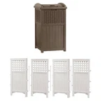 Suncast Trash Hideaway 33 Gal. & Outdoor Garden Yard 4 Panel Screen Enclosure. Fixed Price $168.82.