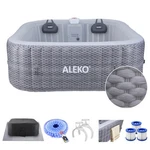 Aleko Square Inflatable 6 Prs Hot Tub Spa With Led Strip 130 Bubble Jets. Fixed Price $512.71.