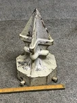 Antique 8" Tall Old Gate Newel Fence Post Topper Cap Large Finial Cast Iron. Fixed Price $59.99.