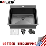 25X22IN Drop Kitchen Sink Top Mount Stainless Steel & Bottom Grid Strainer. Fixed Price $152.99.
